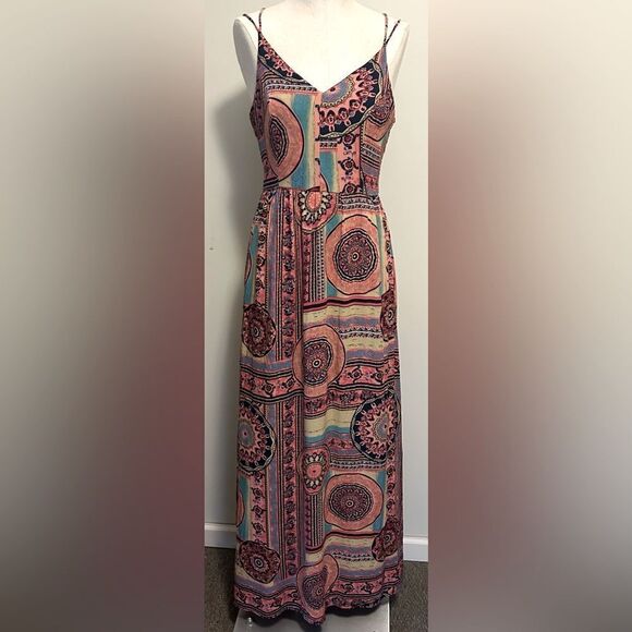 Lulu's Sunrise to Sunset Coral Pink Print Maxi Dress - Picture 5 of 9